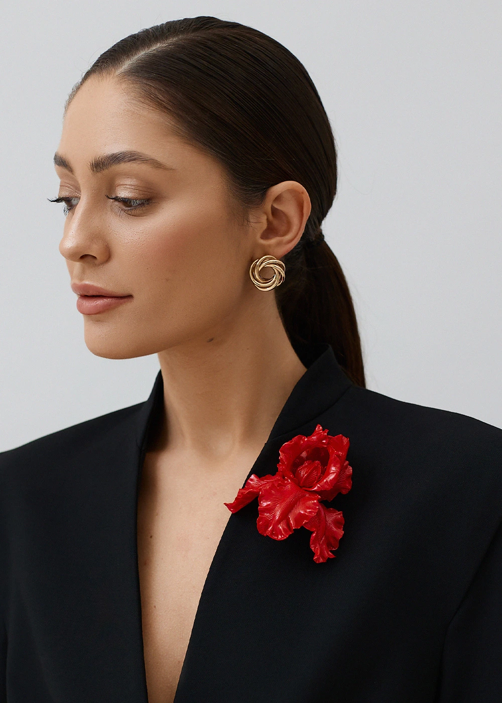 Брошь Big Brooch Ирис, красный