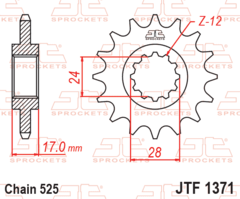 Звезда передняя JTF1371.15RB для Honda CB600F Hornet