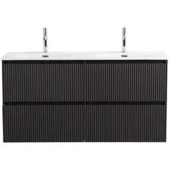 BelBagno UNO-1200-4C-SO-GSO База под раковину подвесная с фрезерованными ручками по всей длине фасада с четырьмя выкатн. ящ.,Темно-Серый Мат.,1200x455x608 фото