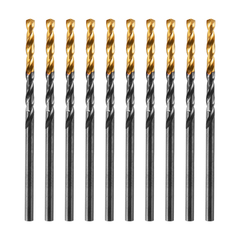 Сверло по металлу, 2,5 мм, HSS-Tin, Golden Tip, 10 шт. Denzel