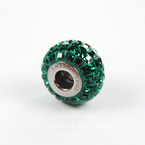 80201 Бусина Сваровски BeCharmed Pave Emerald 15х9 мм ()