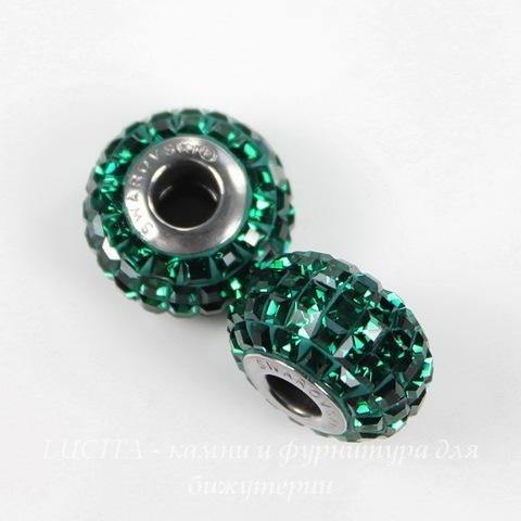 80201 Бусина Сваровски BeCharmed Pave Emerald 15х9 мм ()