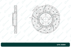 Диск тормозной перфорированный вентилируемый G-brake GFR-21091R правый