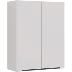 Lemark BUNO LM04B60SH Шкаф 60 см подвесной, 2-х дверный, цвет планки: Серый, цвет корпуса, фасада: Белый глянец фото