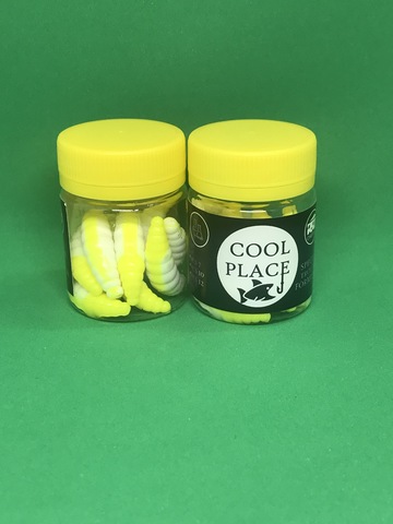 Форелевая силиконовая приманка COOL PLACE MAGGOT 1.6  цвет БЕЛО-ЖЕЛТЫЙ СЫР продажа от 2 шт.