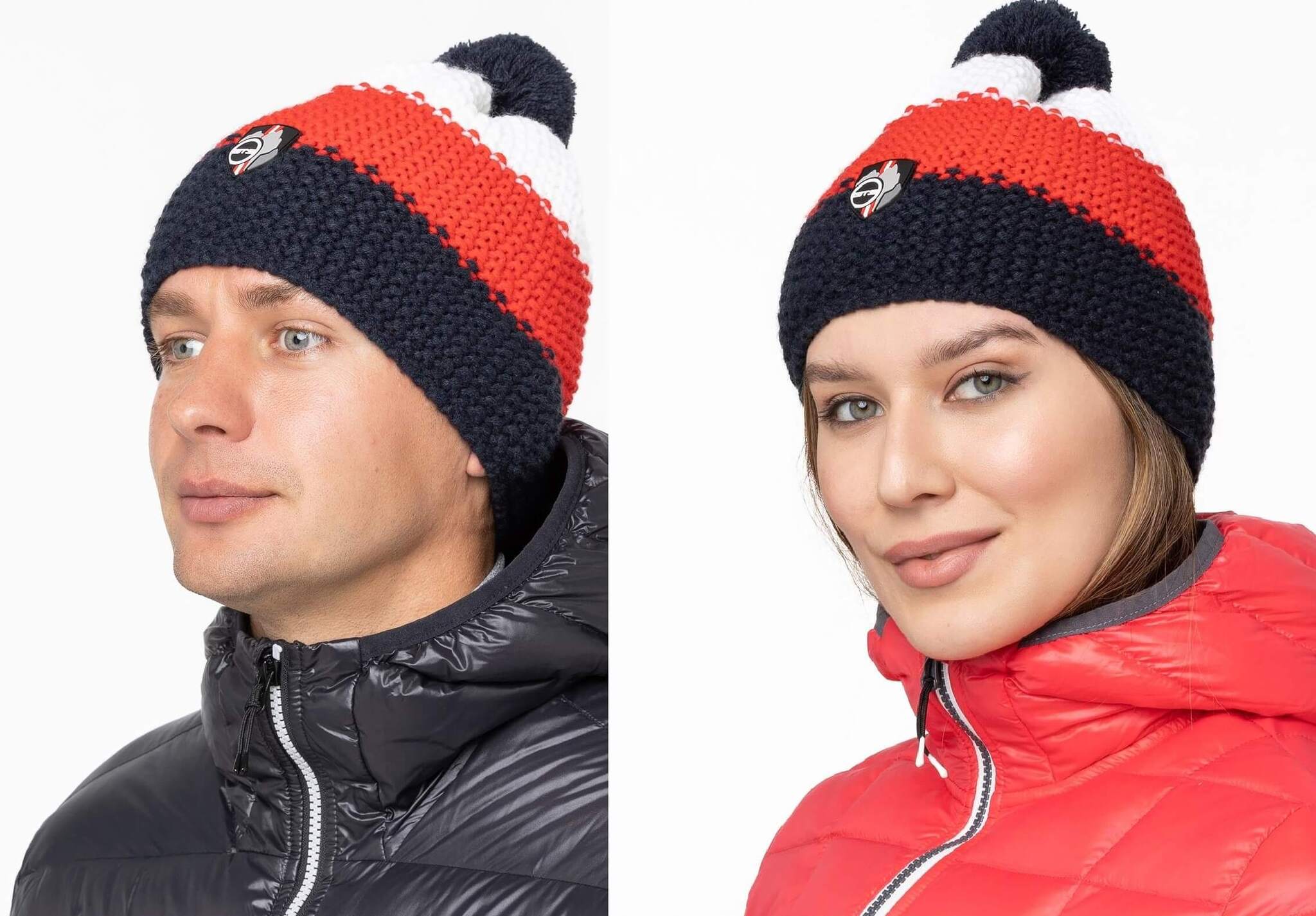 Вязаная шапка с помпоном GTS Corn Knit красная