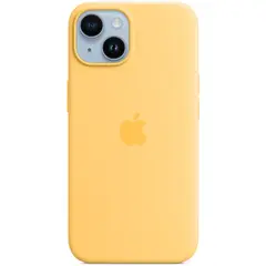 Силиконовый чехол с поддержкой MagSafe Apple Silicone Case для iPhone 14, Sunglow (Бледно-желтый)