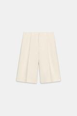 ZARA ШОРТЫ ИЗ СУКНА, ЭКРЮ
