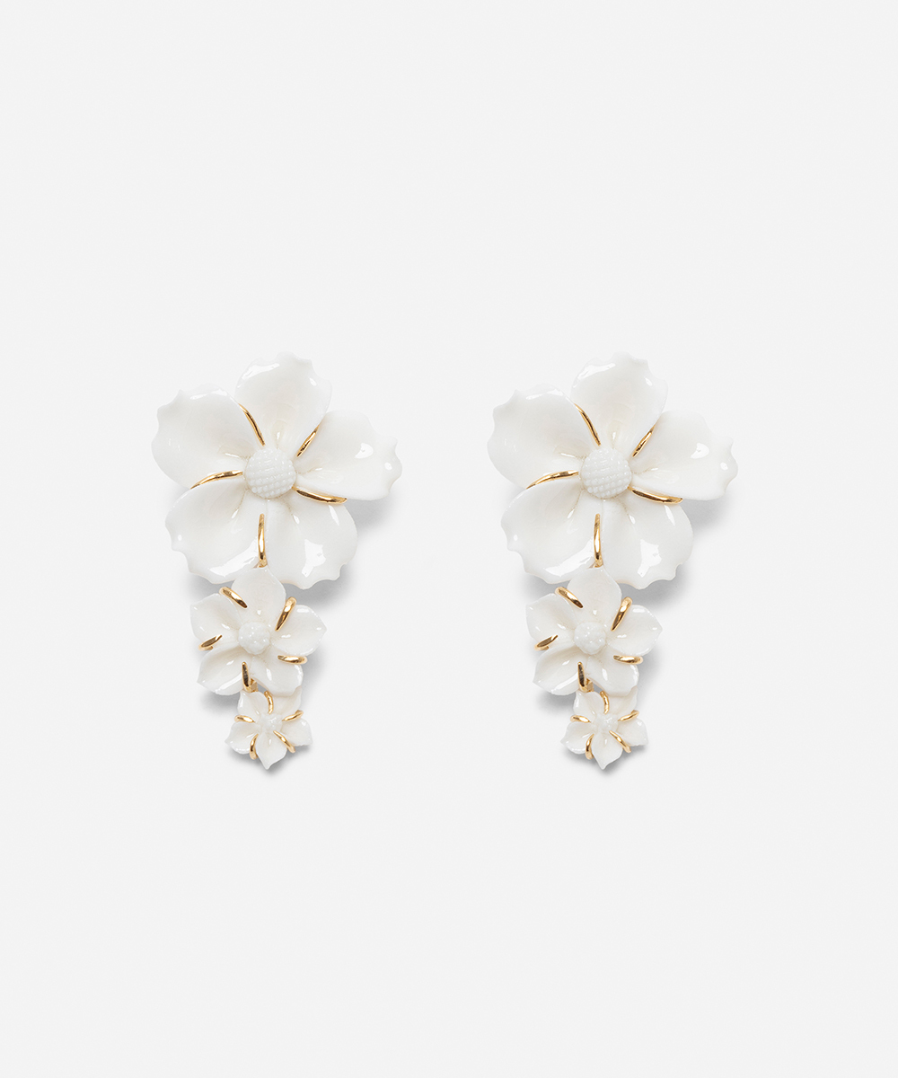Серьги Petunia Fall White