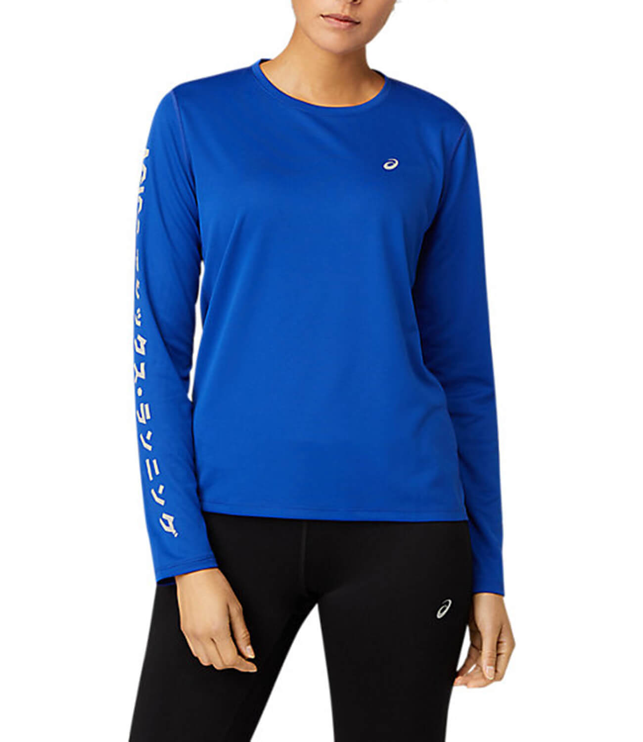 Asics Katakana Ls футболка с длинным рукавом женская синяя