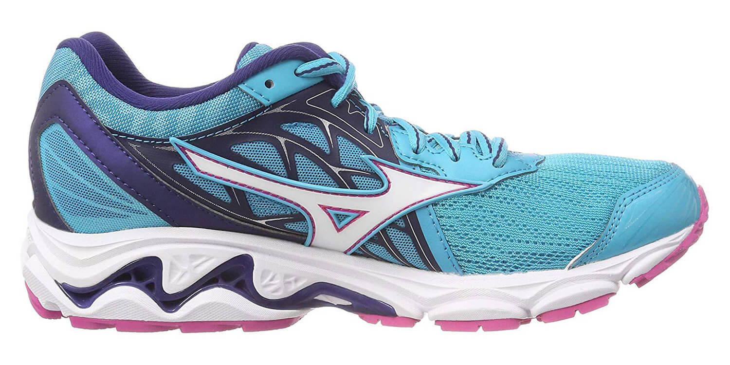 Mizuno Wave Inspire 14 кроссовки для бега женские голубые-фиолетовые