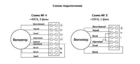 Схема подключения. Канальный вентилятор Ostberg RK 600x300 D3 / RKC 315 D3 для прямоугольных воздуховодов