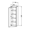 Duravit DuraStyle DS1219R7979 Колонна 1400x400x360mm, 1 дерца, 4 стеклянные полки, петли справа ,цвет натуральный орех 79