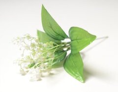 Ландыши искусственные пластиковые, букет 5 веток, 22 см.