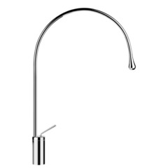 Gessi Goccia 33808#279 Смеситель для раковины на 1 отверстие, излив 387мм R=197, с фиксированным носиком, цвет: белый фото
