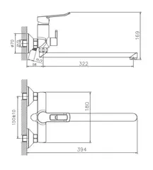 Смеситель для ванны Haiba HB22556 хром
