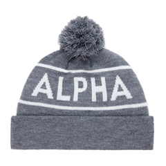 Шапка Alpha Industries Essential Pom Beanie Medium Charcoal Heather (Серая)