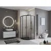BelBagno TRAY-MR-UNO-R-90-550-35-NERO-NO Поддон из искусственного мрамора в комплекте с сифоном с чёрной матовой декоративной накладкой, чёрный