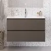BelBagno UNO-MINI-1000-2C-SO-СO База под раковину подвесная с фрезерованными ручками по всей длине фасада с двумя выкат. ящ.,Бежевый Мат.,1000x395x608