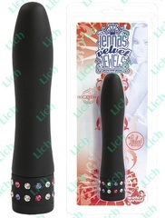 Черный вибратор VELVET JEWEL с кристаллами