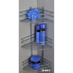Fixsen FX-850-3 Полка угловая, цвет: хром фото