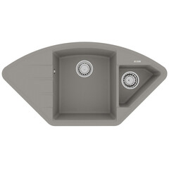 Lemark 9910045 Кухонная мойка Lemark IRKANA 980 врезная угловая с доп. чашей и крылом из кварцгранита цвет: Грей фото
