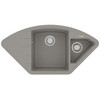 Lemark Irkana 9910045 Кухонная мойка 980 врезная угловая с доп. чашей и крылом из кварцгранита цвет: Грей