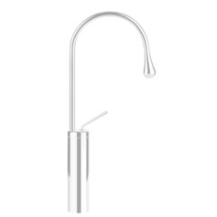 Gessi Goccia 33809#279 Смеситель для раковины на 1 отверстие, высокий, излив 174мм R=90, с фиксированным носиком, цвет: белый фото