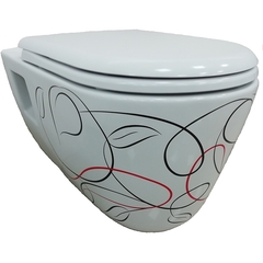 Creavit Patera TP328.001Z0 Унитаз подвесной, цвет: белый с декором фото
