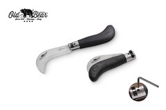 Нож складной Old Bear Pruning, размер S, сталь 1.4060, Satin, рукоять чёрный ламинат