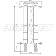 Подъемник четырехстоечный APAC 1526BL5 5т