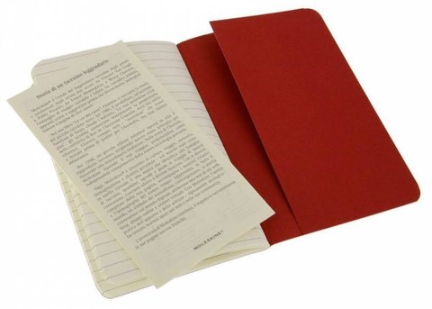 Набор 3 блокнота Moleskine Cahier Journal Pocket, цвет клюквенный, в линейку