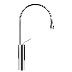 Gessi Goccia 33810#031 Смеситель для раковины на 1 отверстие, высокий, излив 244мм R=125, с фиксированным носиком, цвет: хром фото