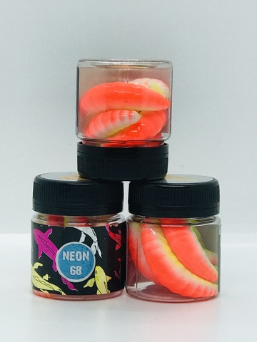 NEON 68 Maggot 46мм (6 шт ) СЫР цвет КРАСНЫЙ/ БЕЛЫЙ/ ЛИМОН продажа от 2 шт.