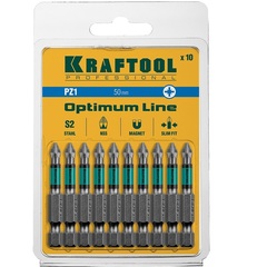 KRAFTOOL Optimum PZ1, 50 мм, 10 шт, биты (26124-1-50-10)