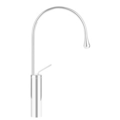 Gessi Goccia 33810#279 Смеситель для раковины на 1 отверстие, высокий, излив 244мм R=125, с фиксированным носиком, цвет: белый фото