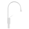 Gessi Goccia 33810#279 Смеситель для раковины на 1 отверстие, высокий, излив 244мм R=125, с фиксированным носиком, цвет: белый