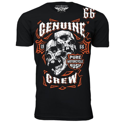 Rush Couture | Футболка мужская GENUINE CREW RC124 с черепами перед