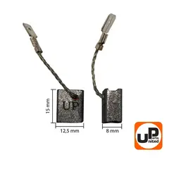 Щетка графитовая UNITED PARTS для METABO WE/17/19-125/150/180 (аналог 316065450) 8х12,5х15мм (90-0848)