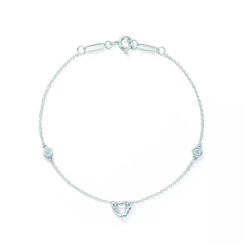 Браслет из серебра с бриллиантами 0.06ct, Tiffany 💎Yard Open heart - В наличии