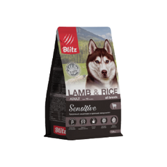 Сухой корм для собак BLITZ ADULT LAMB & RICE ALL BREEDS для взрослых собак всех пород, ягненок и рис, 15 кг