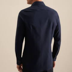 Сорочка мужская Seidensticker Slim Fit 01.693650-19 из фактурной ткани тёмно-синяя