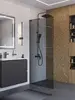 BelBagno UNO-L-1-TB-80-GR-GM Душевая перегородка универсальная с односторонним входом, стекло графит, профиль Оружейная сталь, 800x2000 мм