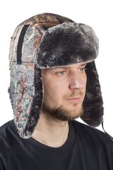 Шапка ушанка с мех.опушкой / алова / тростник