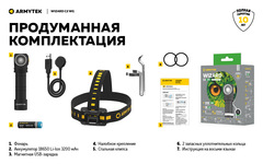 Налобный фонарь Armytek Wizard C2 WG Magnet USB (Теплый свет) F09201W
