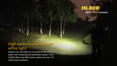 Фонарь налобный Fenix HL60R 950lm аккумуляторный (желтый)