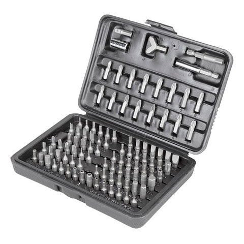 Набор бит  с адаптером, CrV, пласт. бокс, 100 предметов (РемоКолор) 33-2-701