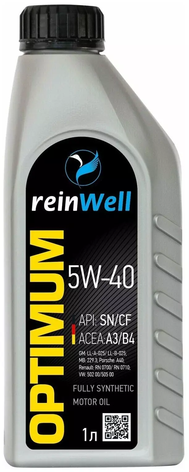 Моторное масло ReinWell Optimum 5W-40 А3/В4 синтетическое 1л