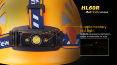 Фонарь налобный Fenix HL60R 950lm аккумуляторный (желтый)