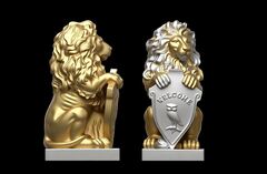 Силиконовый молд Лев со щитом 3 D